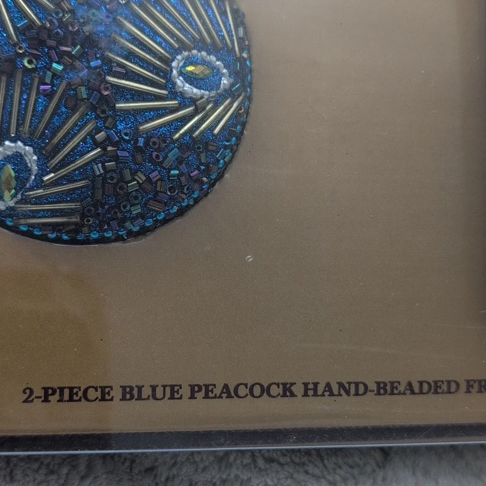 The Bombay Company Y2K Blue Peacock Frame & Trinket Box Set‎ NIP